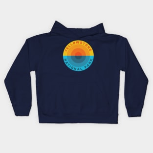 Yellowstone National Park Sunset Retro Kids Hoodie